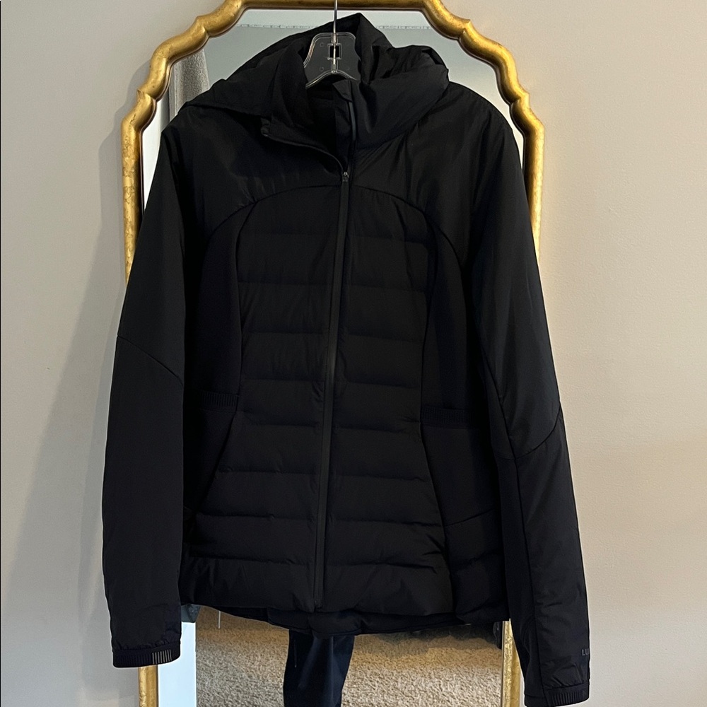 lululemon athletica Black Quilted Hooded Jacket